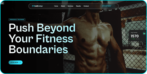 Fitness trainer website hero section image