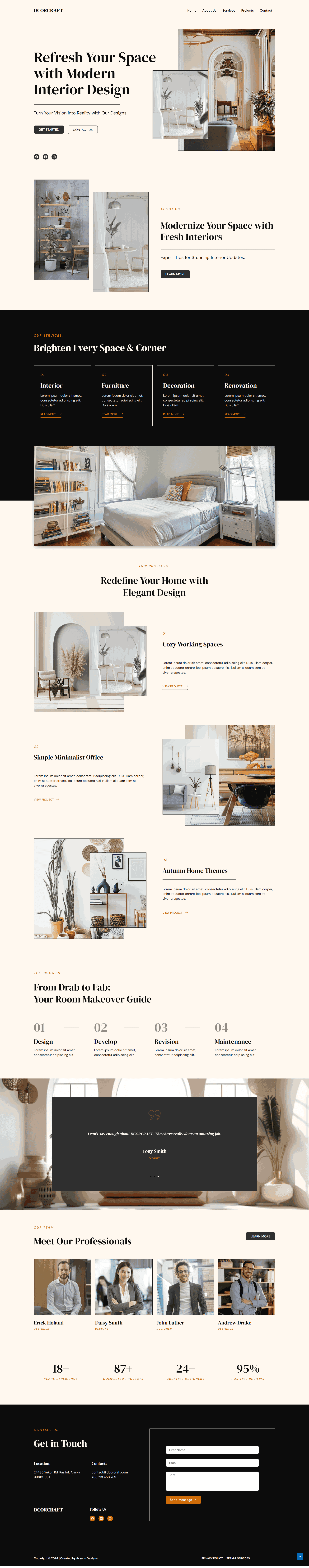 Interior design website image