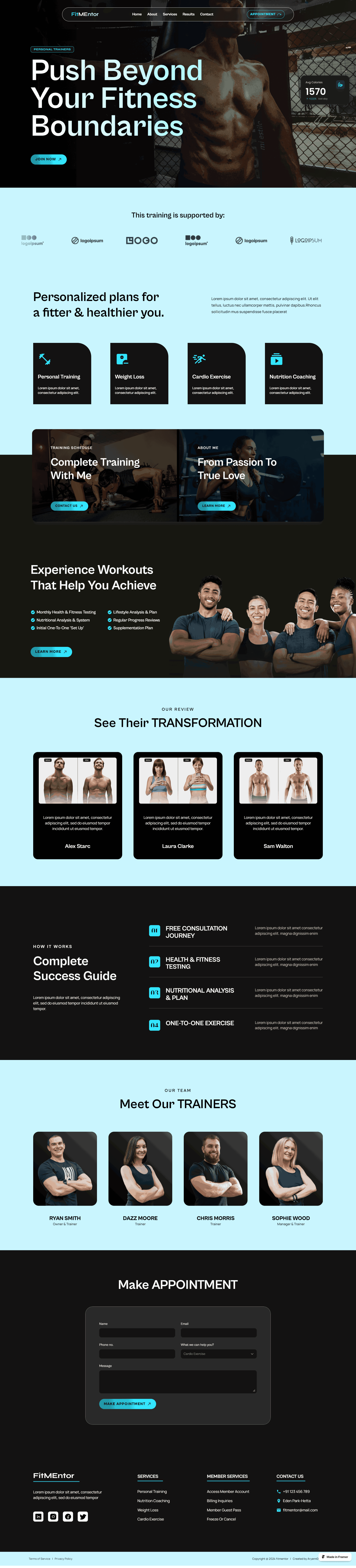 Fitness trainer website image